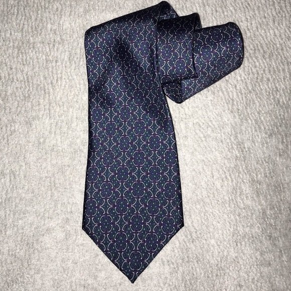 Guy Laroche Blue Floral Men's Silk Tie - Picture 1 of 3